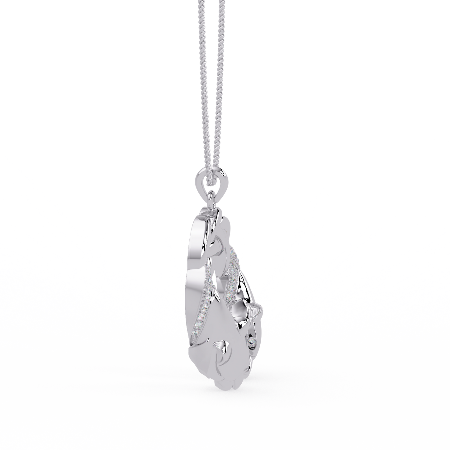 Dual Koi Fish Infinity Lab Grown Diamond Pendant - HIGHCARAT DIAMONDS