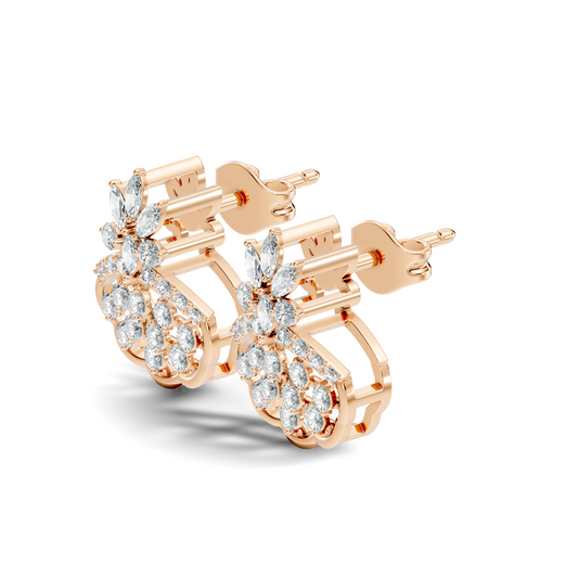 Timeless Minimalist Marquise Diamond Studs In 14K White Gold Perfect Gift for Her