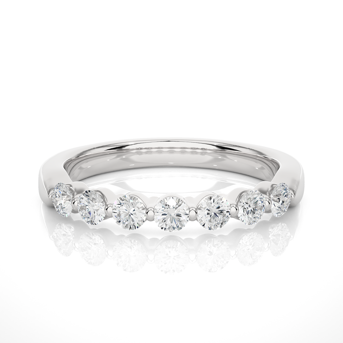 Timeless Shared Prong Diamond Eternity Band In 18K Solid Gold  Bridal Wedding Ring Set - HIGHCARAT DIAMONDS