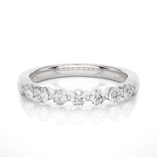 Timeless Shared Prong Diamond Eternity Band In 18K Solid Gold  Bridal Wedding Ring Set - HIGHCARAT DIAMONDS