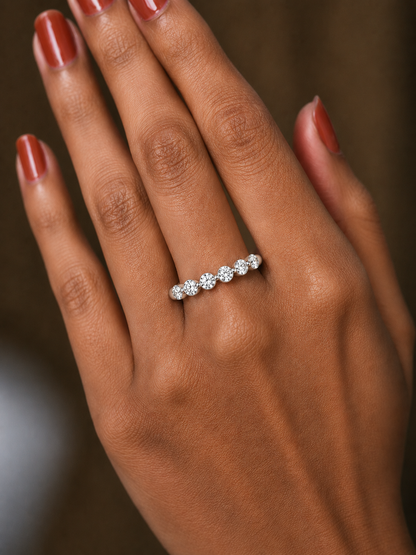 Timeless Shared Prong Diamond Eternity Band In 18K Solid Gold  Bridal Wedding Ring Set - HIGHCARAT DIAMONDS