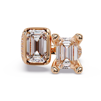 Toi et Moi Emerald Cut Lab Grown Diamond Bezel Ring - HIGHCARAT DIAMONDS