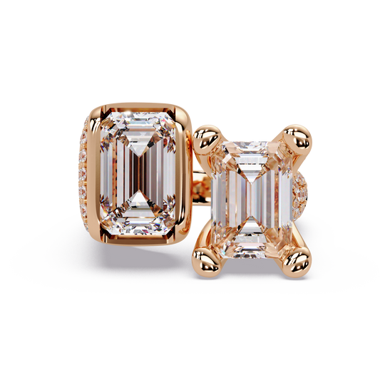 Toi et Moi Emerald Cut Lab Grown Diamond Bezel Ring - HIGHCARAT DIAMONDS