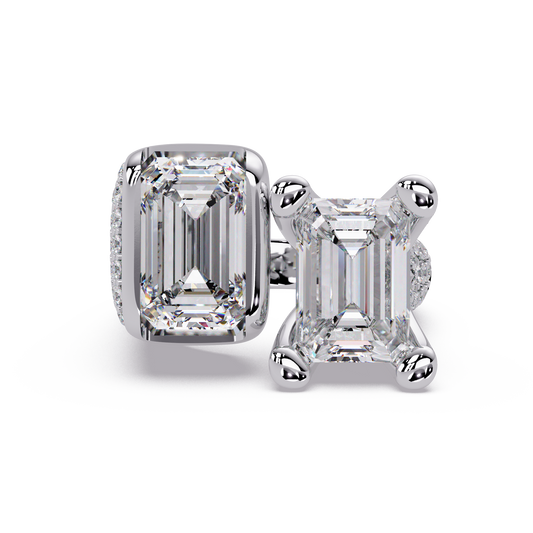 Toi et Moi Emerald Cut Lab Grown Diamond Bezel Ring - HIGHCARAT DIAMONDS