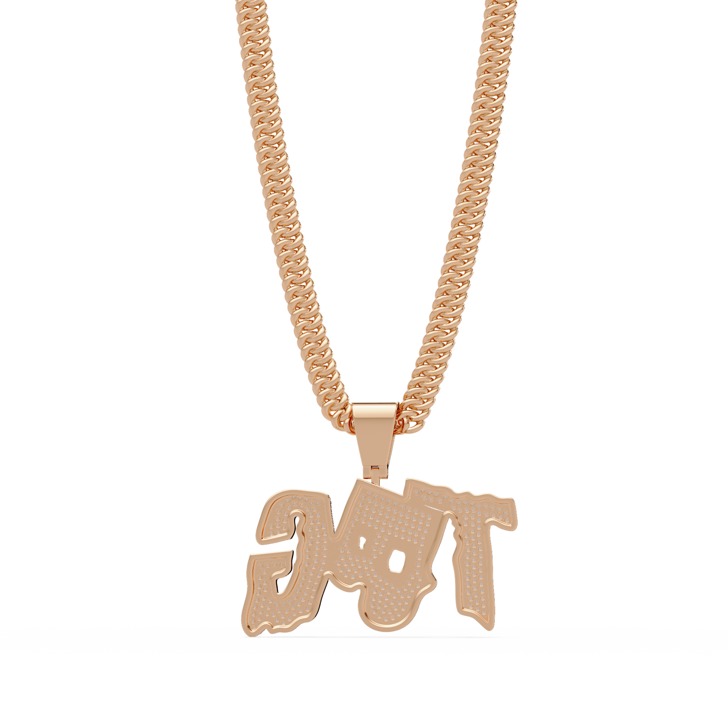 Top TBG Letter Lab Grown Diamond Pendant Necklace - HIGHCARAT DIAMONDS