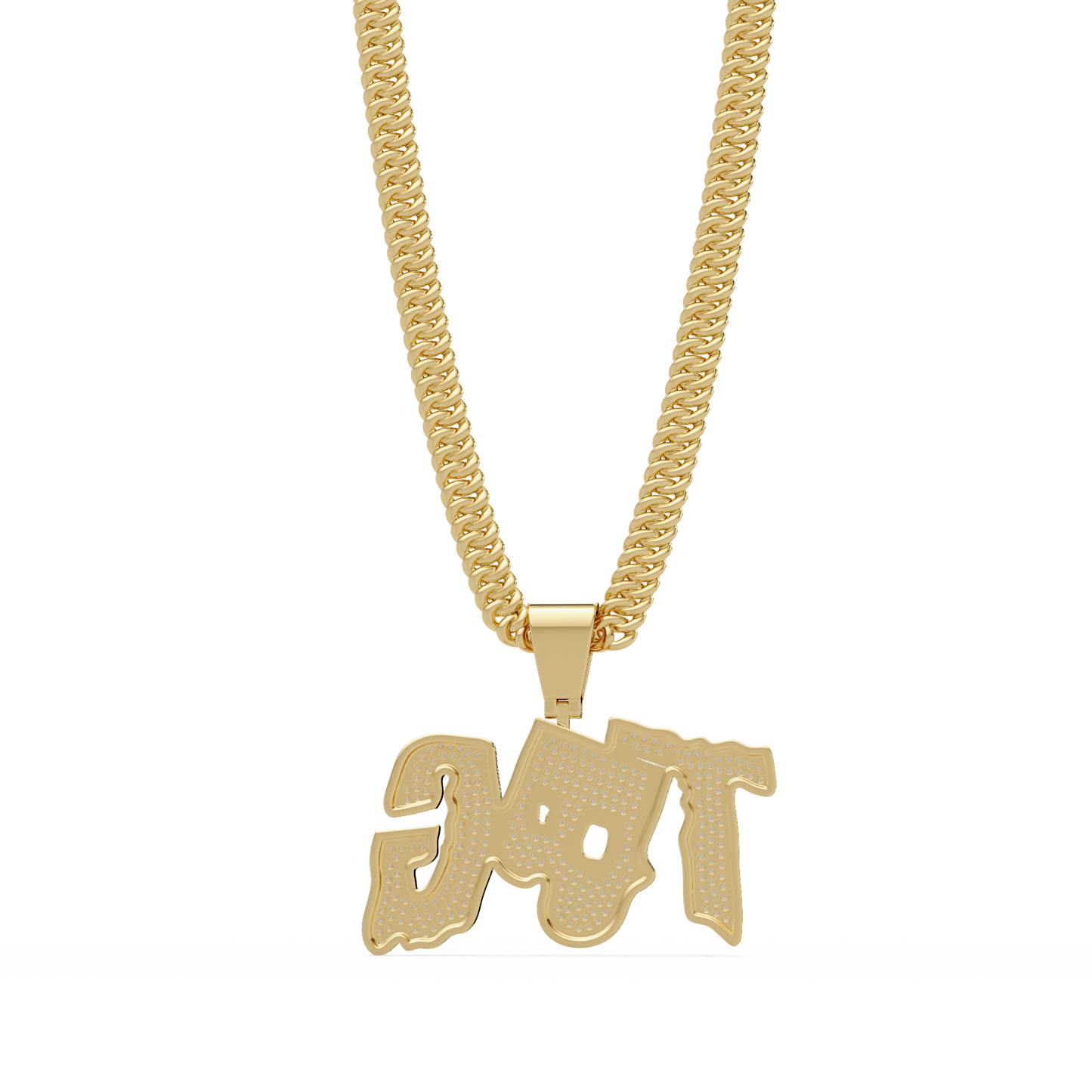 Top TBG Letter Lab Grown Diamond Pendant Necklace - HIGHCARAT DIAMONDS