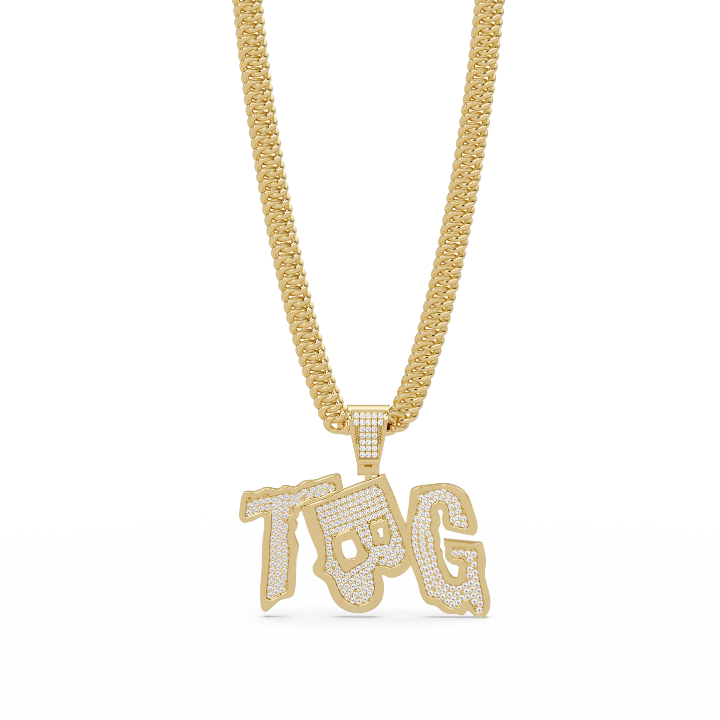 Top TBG Letter Lab Grown Diamond Pendant Necklace - HIGHCARAT DIAMONDS