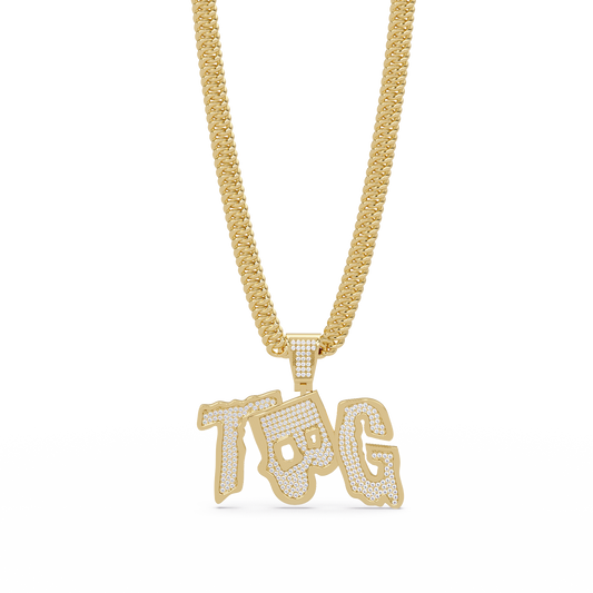 Top TBG Letter Lab Grown Diamond Pendant Necklace - HIGHCARAT DIAMONDS