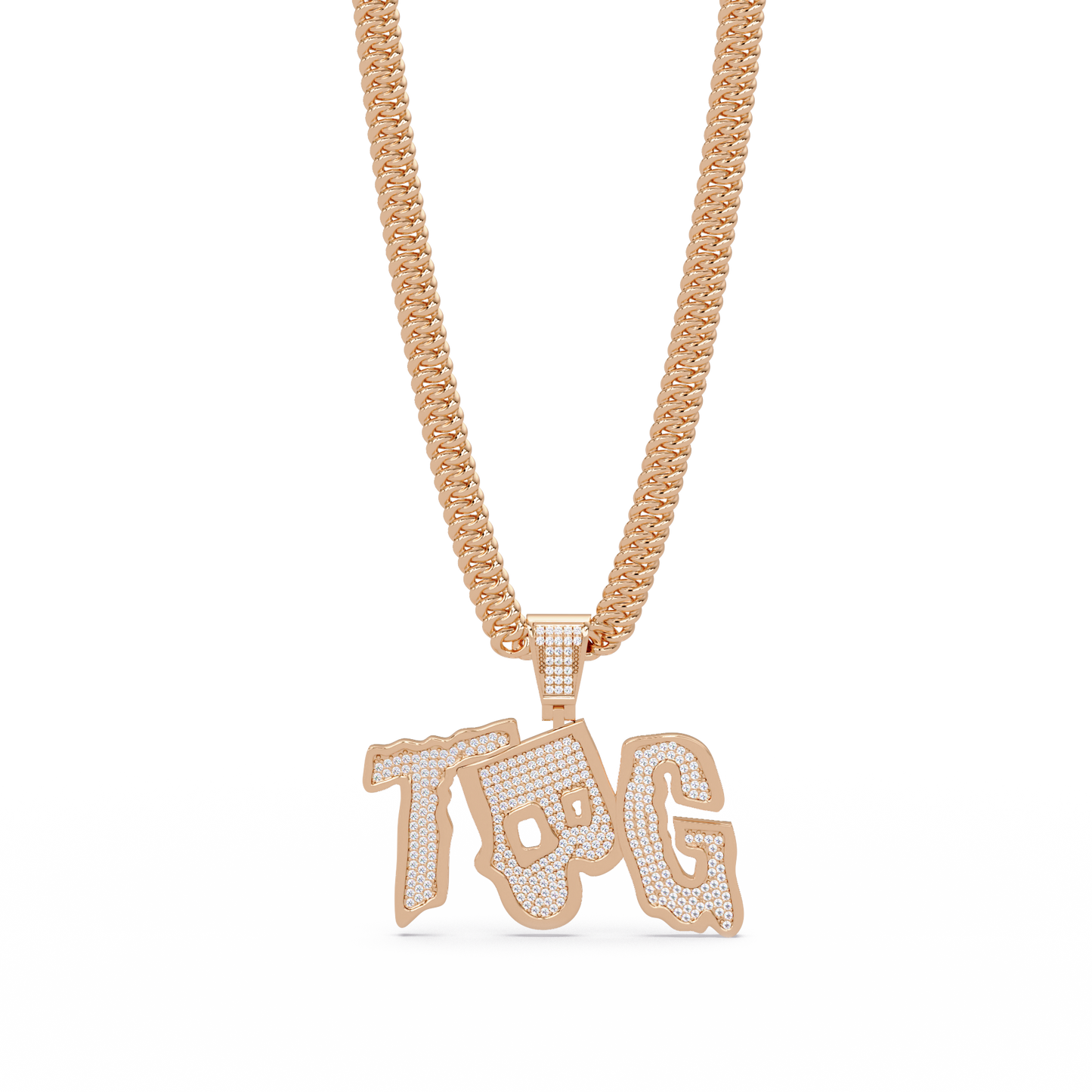 Top TBG Letter Lab Grown Diamond Pendant Necklace - HIGHCARAT DIAMONDS