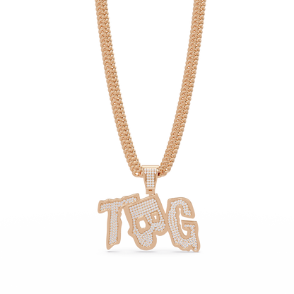 Top TBG Letter Lab Grown Diamond Pendant Necklace - HIGHCARAT DIAMONDS