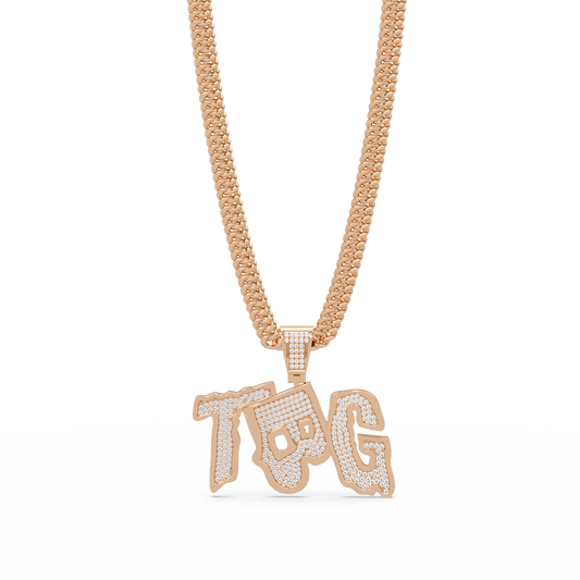 Top TBG Letter Lab Grown Diamond Pendant Necklace - HIGHCARAT DIAMONDS