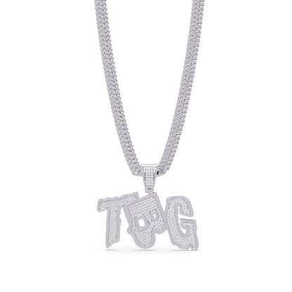 Top TBG Letter Lab Grown Diamond Pendant Necklace - HIGHCARAT DIAMONDS