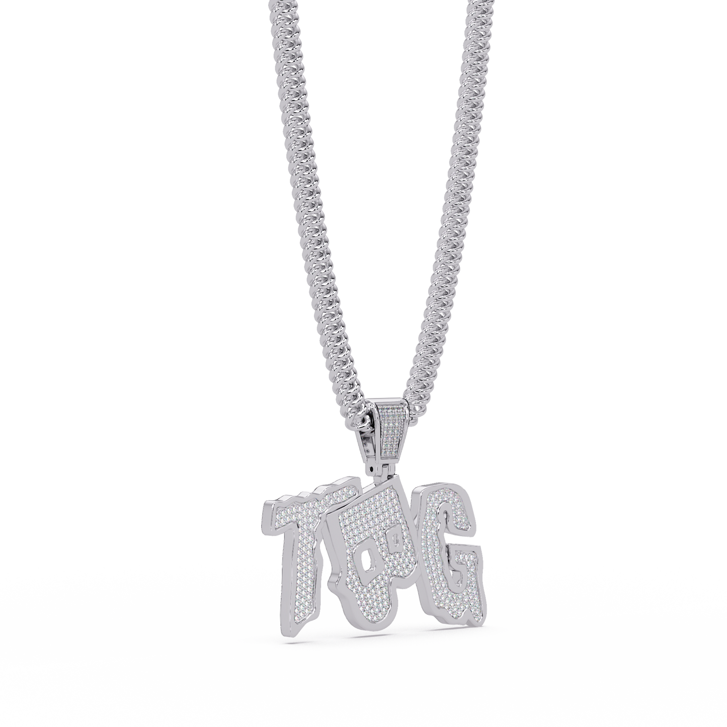 Top TBG Letter Lab Grown Diamond Pendant Necklace - HIGHCARAT DIAMONDS