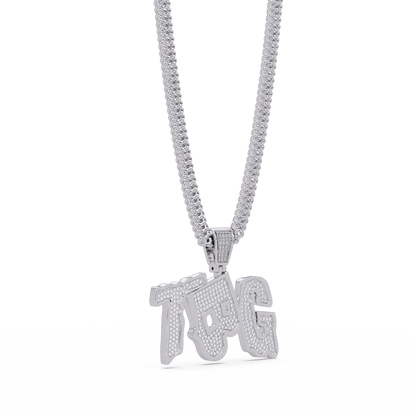 Top TBG Letter Lab Grown Diamond Pendant Necklace - HIGHCARAT DIAMONDS