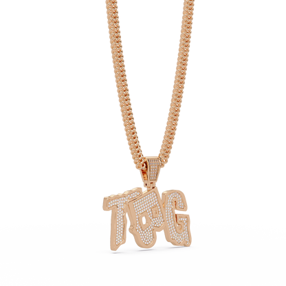 Top TBG Letter Lab Grown Diamond Pendant Necklace - HIGHCARAT DIAMONDS