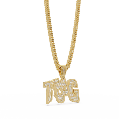Top TBG Letter Lab Grown Diamond Pendant Necklace - HIGHCARAT DIAMONDS