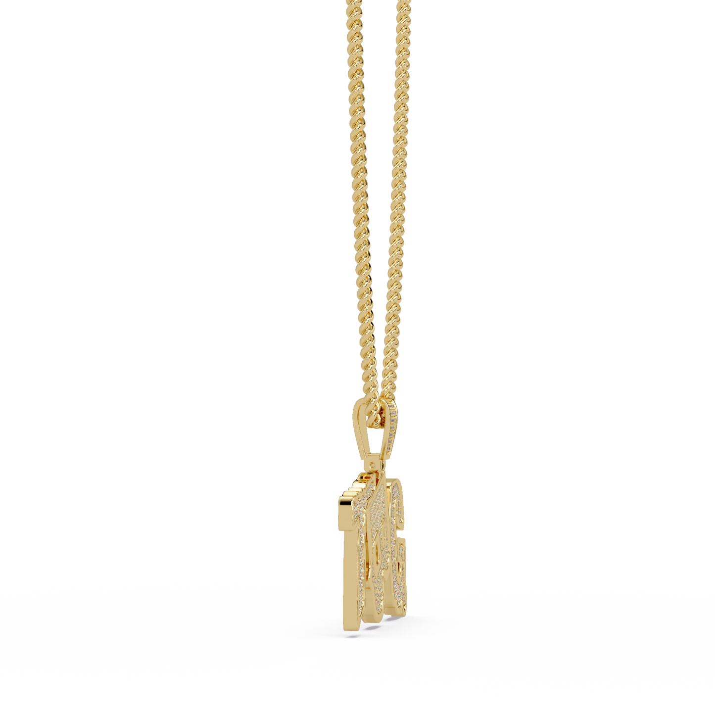 Top TBG Letter Lab Grown Diamond Pendant Necklace - HIGHCARAT DIAMONDS