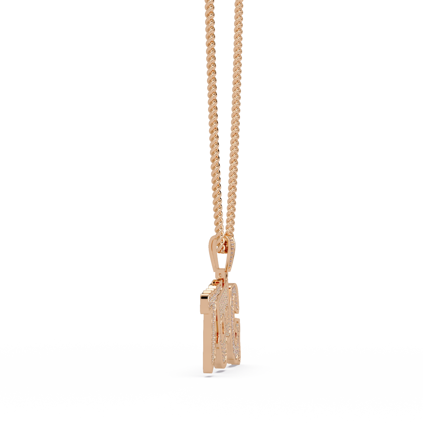 Top TBG Letter Lab Grown Diamond Pendant Necklace - HIGHCARAT DIAMONDS