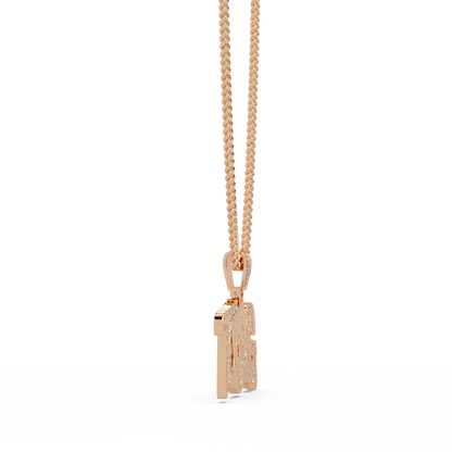 Top TBG Letter Lab Grown Diamond Pendant Necklace - HIGHCARAT DIAMONDS