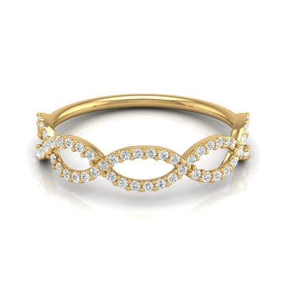 Trending Infinity Twisted Wedding Band Ring VS Clarity Lab Grown Diamond Half Eternity Band in 14KT Gold