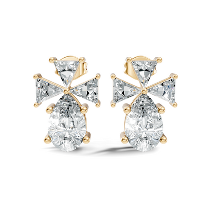 Triangle and Pear Shape Shining Classic Vintage Lab Grown diamond Earrings For Women - HIGHCARAT DIAMONDS