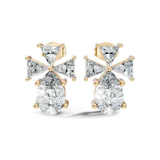 Triangle and Pear Shape Shining Classic Vintage Lab Grown diamond Earrings For Women - HIGHCARAT DIAMONDS