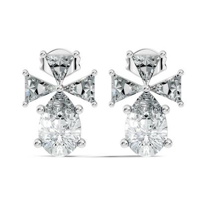 Triangle and Pear Shape Shining Classic Vintage Lab Grown diamond Earrings For Women - HIGHCARAT DIAMONDS