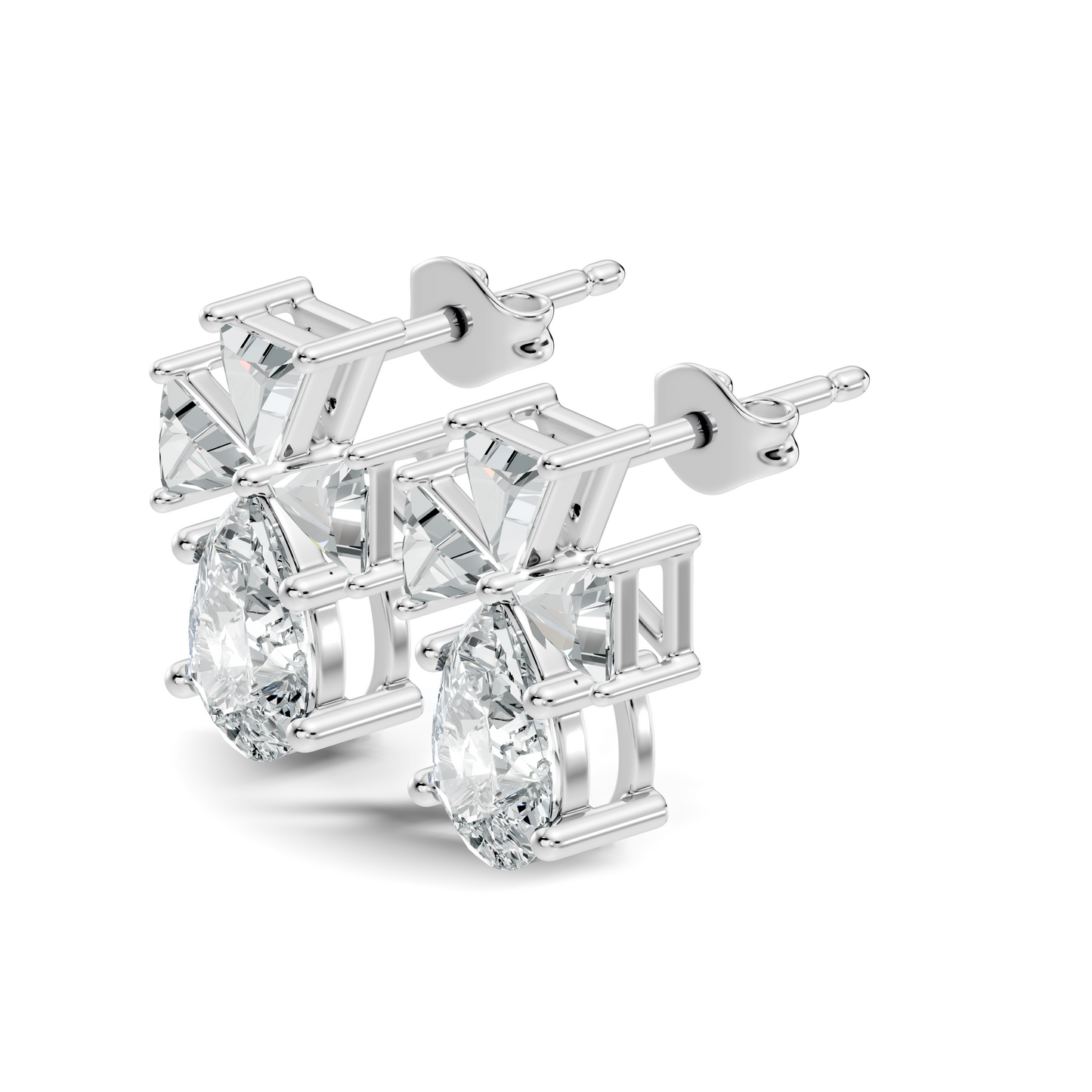 Triangle and Pear Shape Shining Classic Vintage Lab Grown diamond Earrings For Women - HIGHCARAT DIAMONDS