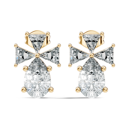 Triangle and Pear Shape Shining Classic Vintage Lab Grown diamond Earrings For Women - HIGHCARAT DIAMONDS