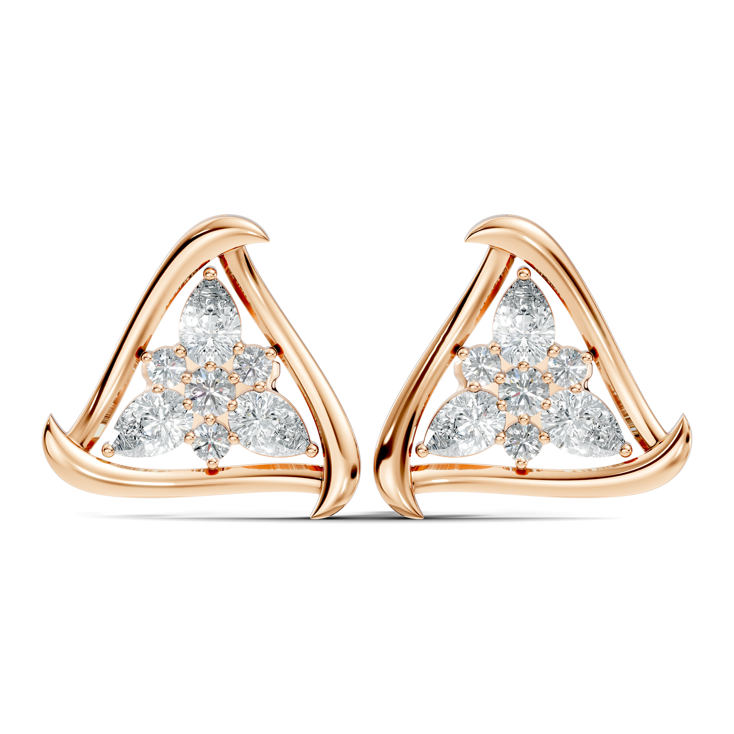Elegant Pear Or Round Shaped Diamond Stud Earring Classic Affordable Earring Perfect Gift In 14K Solid Gold - HIGHCARAT DIAMONDS