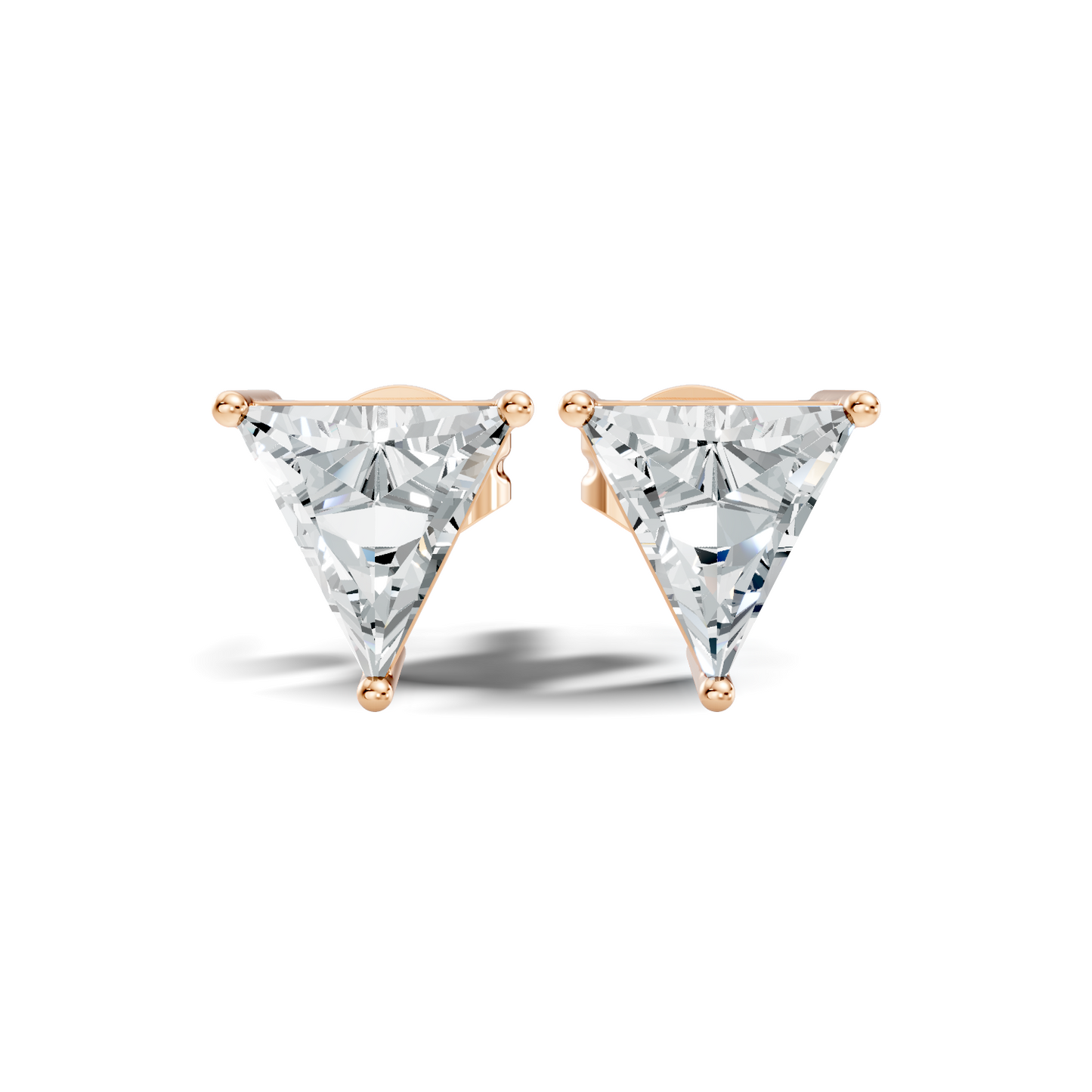 Triangle Shape Lab Grown Sparkling Diamond Stud Earrings For Women Daily Wear Jewelry Collection