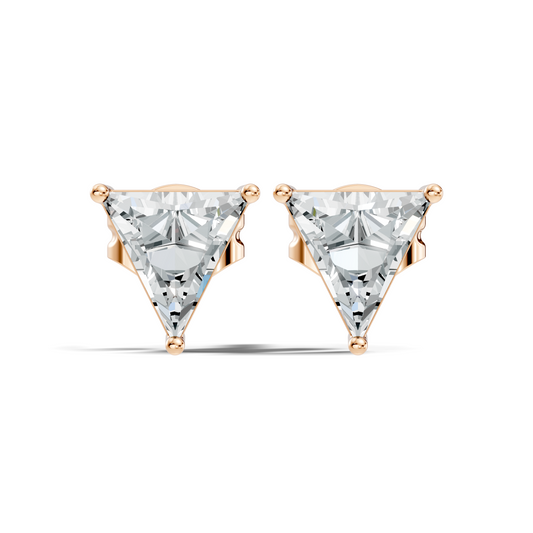 Triangle Shape Lab Grown Sparkling Diamond Stud Earrings For Women Daily Wear Jewelry Collection