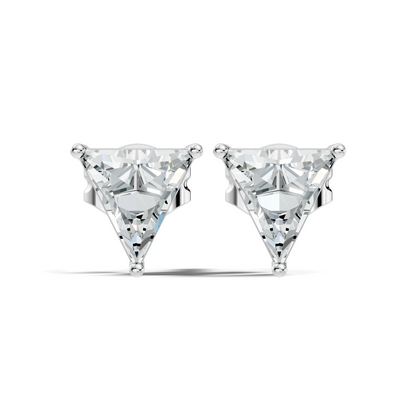 Triangle Shape Lab Grown Sparkling Diamond Stud Earrings For Women Daily Wear Jewelry Collection