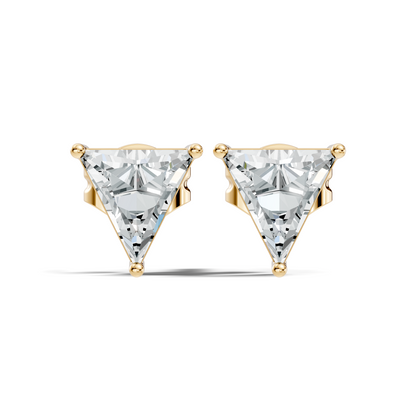 Triangle Shape Lab Grown Sparkling Diamond Stud Earrings For Women Daily Wear Jewelry Collection