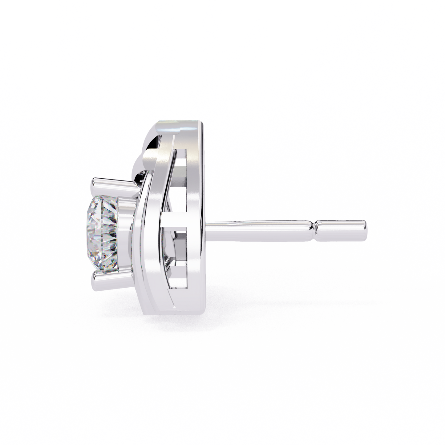 Trilliant Shape Round Cut Top Grade Diamond Unique  Solitaire Simple Vintage Cluster Every Day Stud Earring - HIGHCARAT DIAMONDS