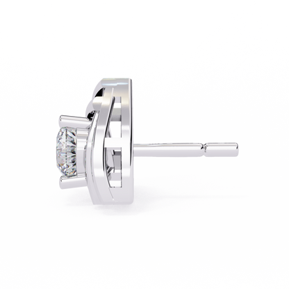 Trilliant Shape Round Cut Top Grade Diamond Unique  Solitaire Simple Vintage Cluster Every Day Stud Earring - HIGHCARAT DIAMONDS