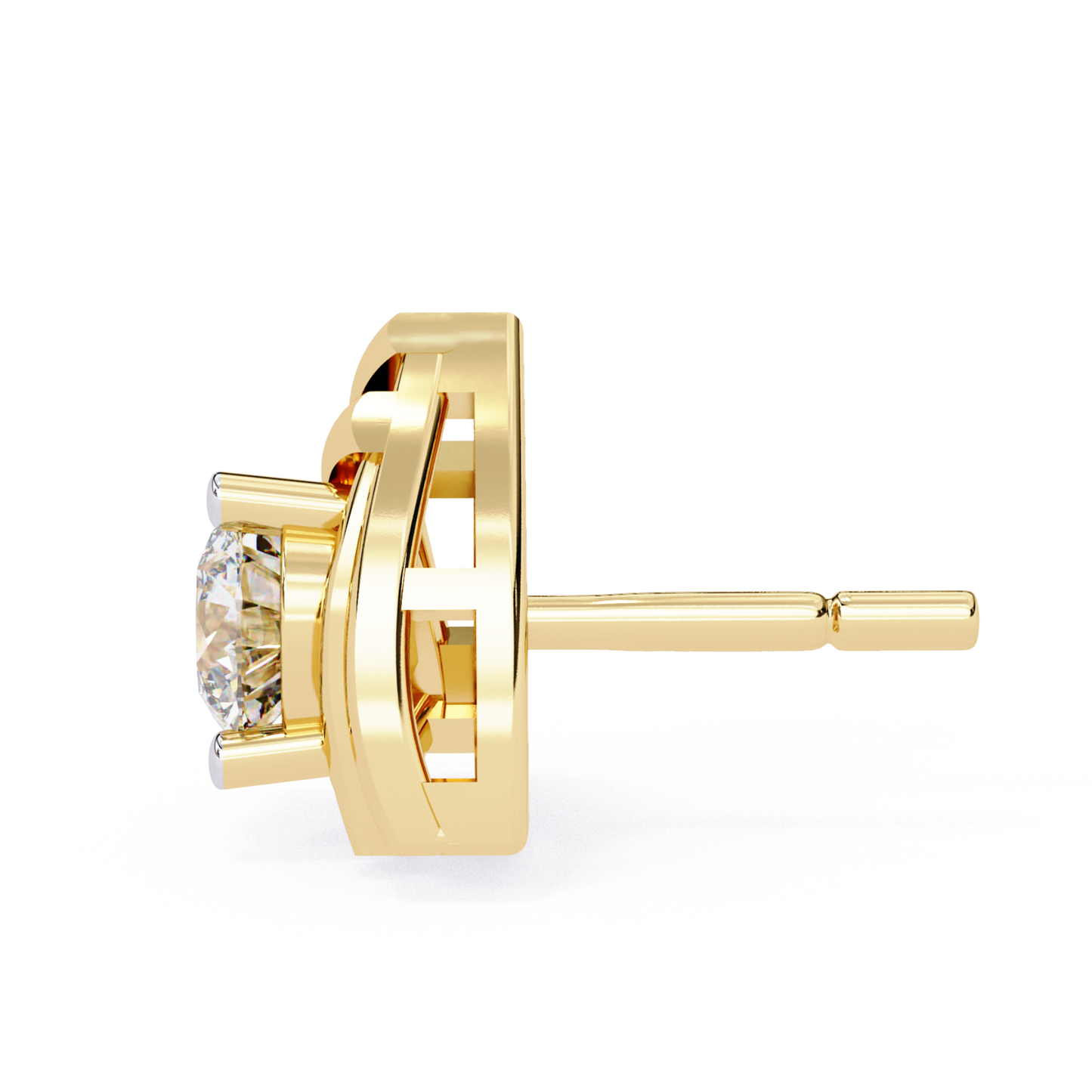 Trilliant Shape Round Cut Diamond Vintage Stud Earrings - HIGHCARAT DIAMONDS