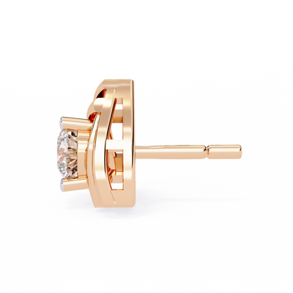 Trilliant Shape Round Cut Top Grade Diamond Unique  Solitaire Simple Vintage Cluster Every Day Stud Earring - HIGHCARAT DIAMONDS