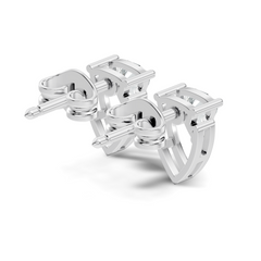Trillion Cut Lab Grown Diamond 14k Solid White Gold Classic Affordable Diamond Earrings For Her - HIGHCARAT DIAMONDS