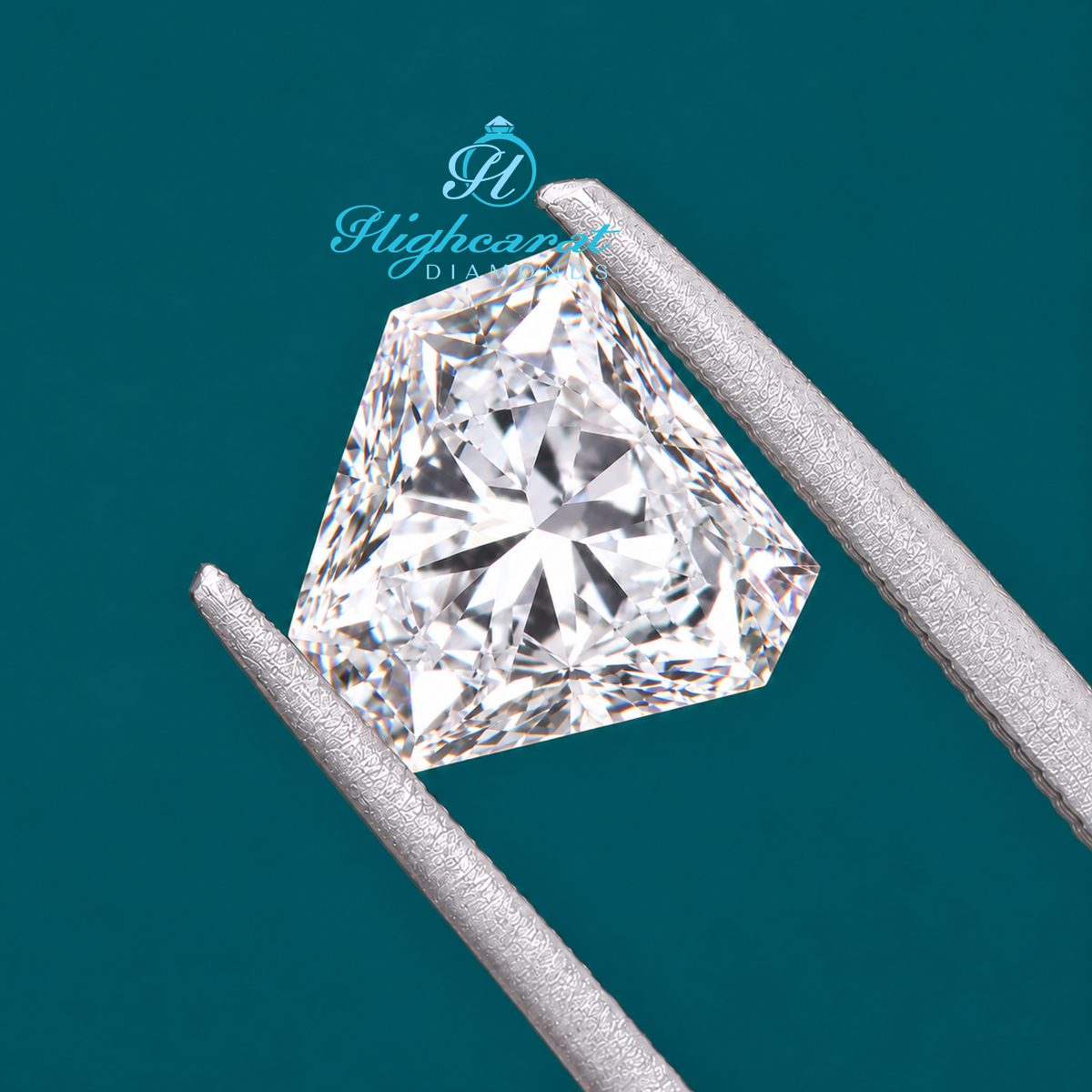 Close-Up of Custom Cut Calf Shape Lab Grown Diamond
