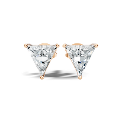 Triangle Shape Lab Grown Sparkling Diamond Stud Earrings For Women Daily Wear Jewelry Collection - HIGHCARAT DIAMONDS