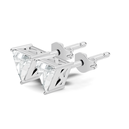 Triangle Shape Lab Grown Sparkling Diamond Stud Earrings For Women Daily Wear Jewelry Collection - HIGHCARAT DIAMONDS
