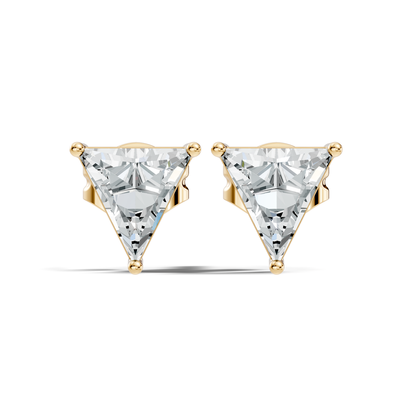 Triangle Shape Lab Grown Sparkling Diamond Stud Earrings For Women Daily Wear Jewelry Collection - HIGHCARAT DIAMONDS