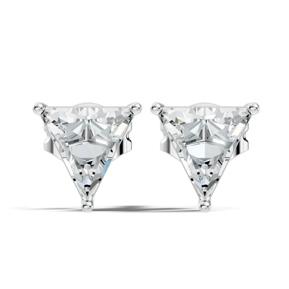 Tringle Shape Lab Grown Diamond Solitaire Rose Gold Stud Earring - HIGHCARAT DIAMONDS