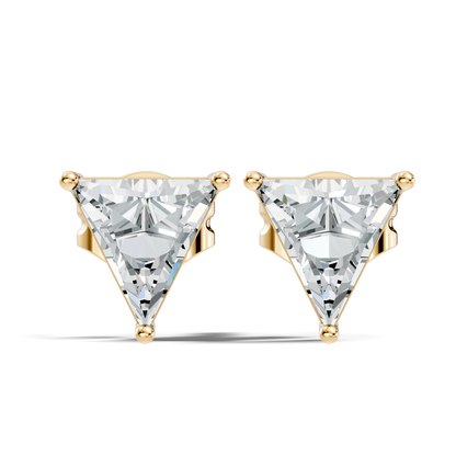 Tringle Shape Lab Grown Diamond Solitaire Rose Gold Stud Earring - HIGHCARAT DIAMONDS