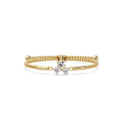Trio Lab Grown Diamond Shape Adjustable Bracelet - HIGHCARAT DIAMONDS