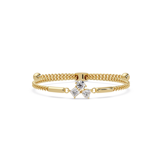 Trio Lab Grown Diamond Shape Adjustable Bracelet - HIGHCARAT DIAMONDS