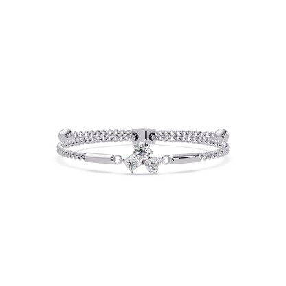 Trio Lab Grown Diamond Shape Adjustable Bracelet - HIGHCARAT DIAMONDS
