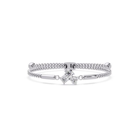 Trio Lab Grown Diamond Shape Adjustable Bracelet - HIGHCARAT DIAMONDS