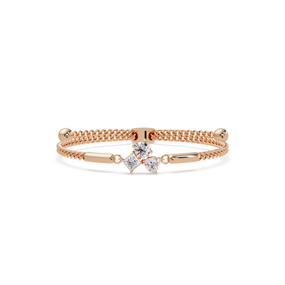 Trio Lab Grown Diamond Shape Adjustable Bracelet - HIGHCARAT DIAMONDS